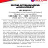 NBSMW | 2nd Interim Dividend Announcement