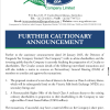 TANG | Further cautionary statement