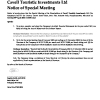 CTIL | Notice of shareholder meeting