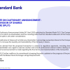STANDARD | Update on Cautionary Statement-Subdivision of Shares