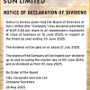 SUN | Declaration of Dividend