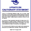 PCL | Update on cautionary statement